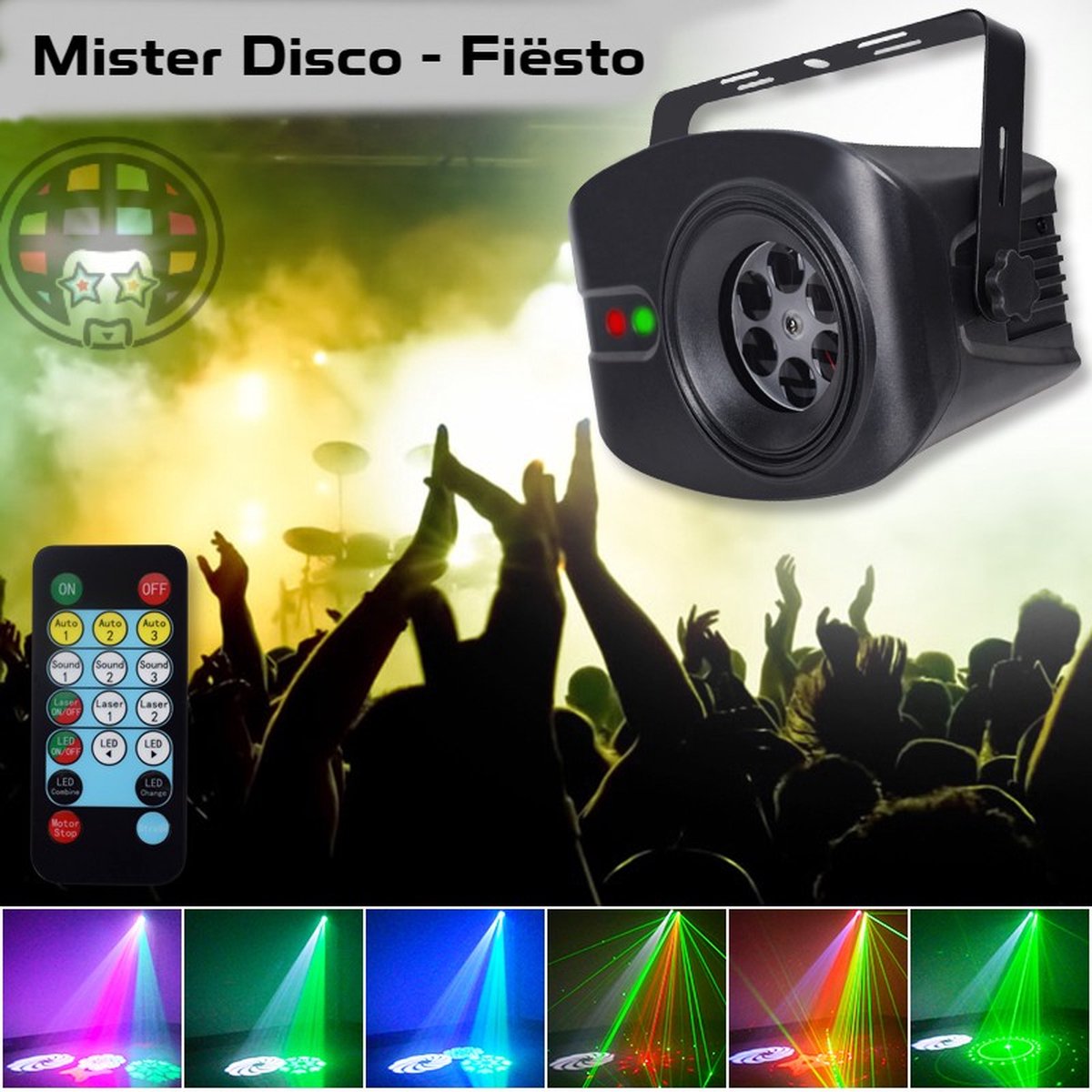   - Fiësto |   | Laser | LED lights | Afstandsbediening | Party verlichting | Feest verlichting | Discobal | LED lamp | LED strip | Discobol